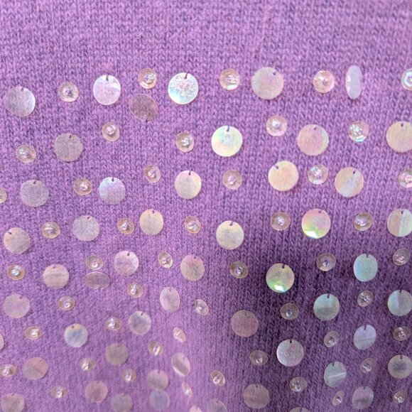 Vintage Jessica Purple Angora Sleeveless Sweater Beaded Sequins Soft Glam Large - Picture 6 of 13
